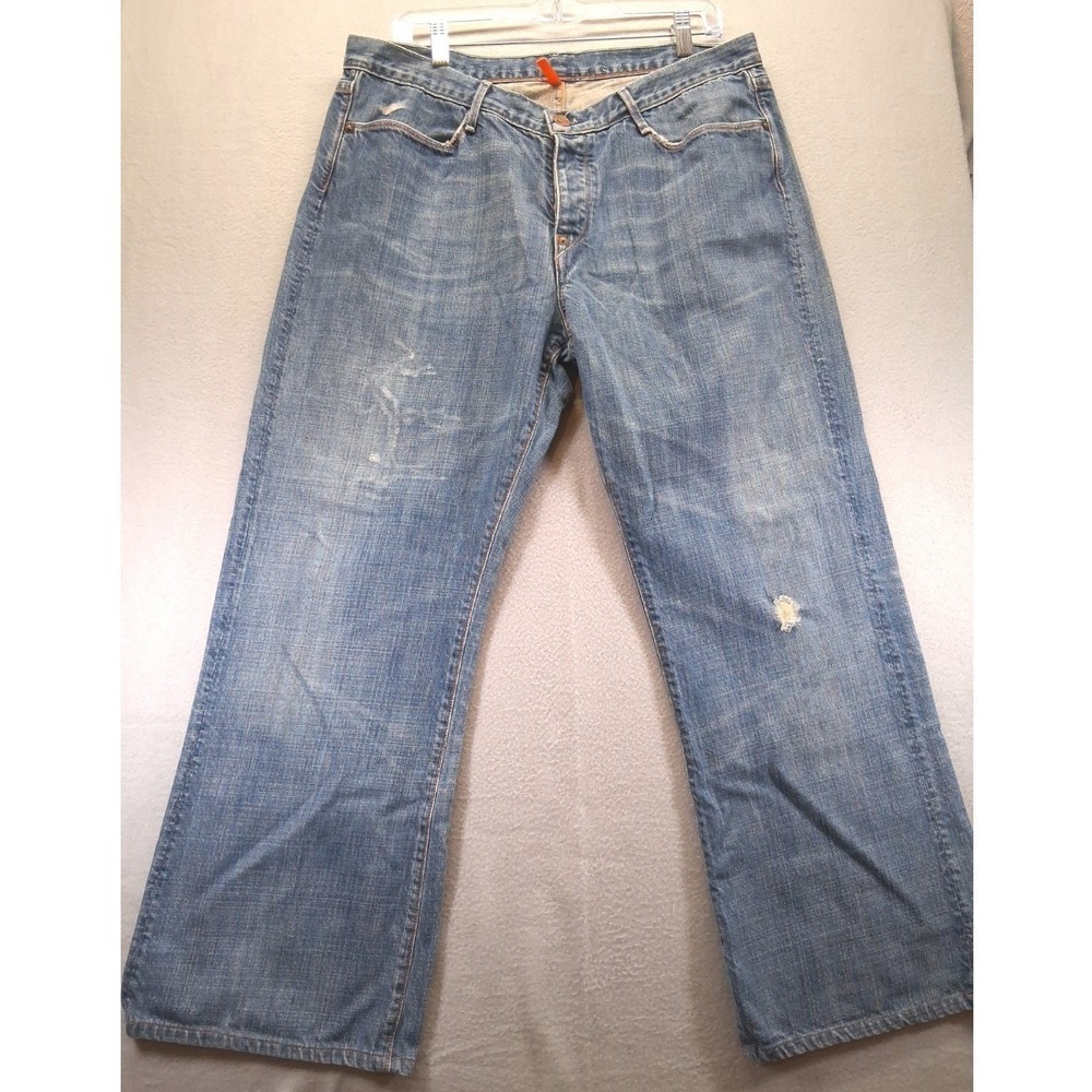 Ernest Sewn Men's Jeans Made In U.S.A Pockets Size 30x27 Boot Cut